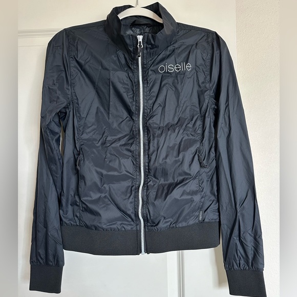 Oiselle Limber Nylon Windbreaker Bomber Running Jacket | 4 | Black - Picture 1 of 6